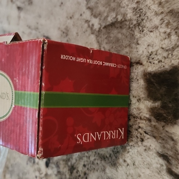 Kirklands ceramic boot tea light holder Christmas boot new in box - Picture 11 of 13